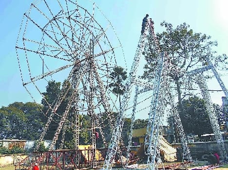 Uttarayani fair Dressed for putting Gandhi Maidan