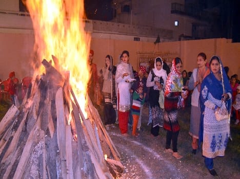 Lohri Punjabi family immersed in the celebration