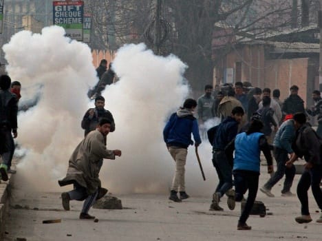 Police beaten by protesters
