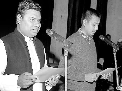 District panchayat president snapped run together