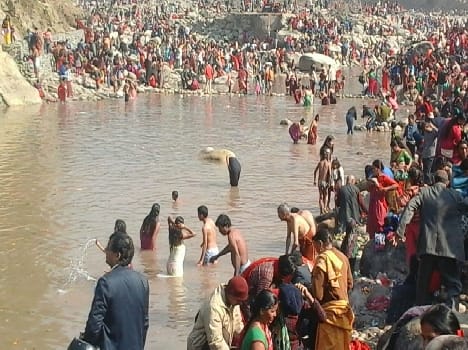 Devotees dip By virtue earned