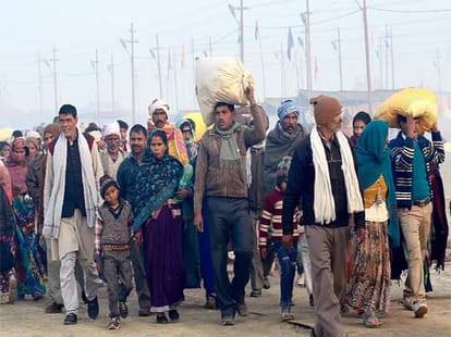 ardh kumbh third snan in haridwar.