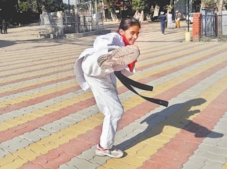 Mannat get black belt in judo karate