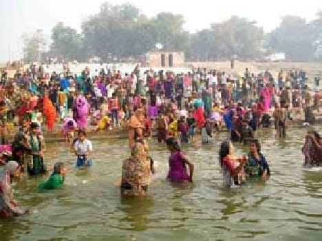 People put dip in Ganga
