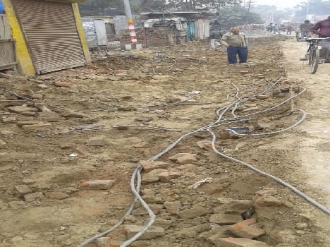 Cable cut in road widening