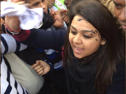 AAP asked question on threw ink at kejriwal.