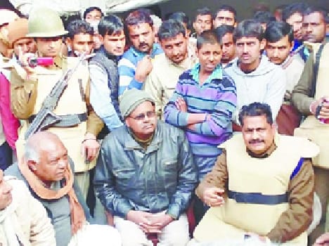 Police had cordoned off bombarded with questions,baghpat