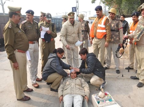 The railway police drill