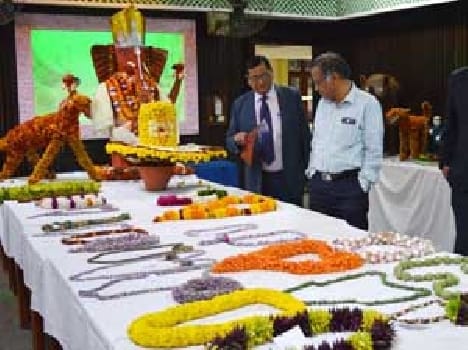 Flower Show and showed talent in rangoli
