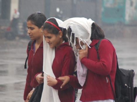 The sharp tone of the winter rain