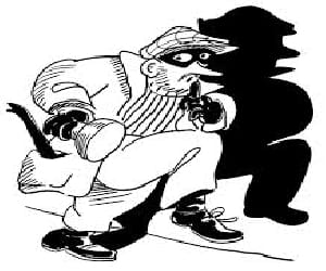 thief ran away with bags with full of rupees.