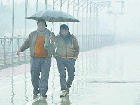 Rain grew cold, half rolled mercury six degrees