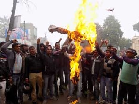 Protest against hyderabad university VC