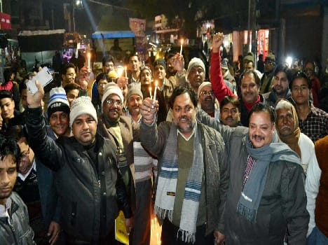 candel march relly to the protest