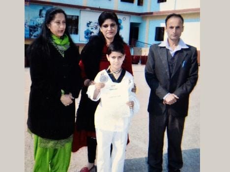 shagun win bronze madel in tykwando championship.