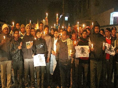 protest for the student of haidrabad