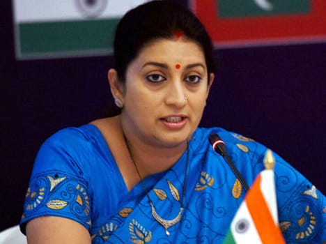 HRD minister smriti irani on a visit to Una himachal pradesh.