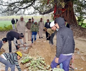 Sabotage at the site trying to spoil the atmosphere of religious