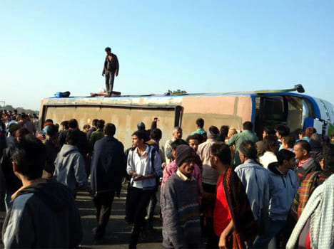 school bus turned in Keshod Gujarat