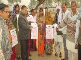 Activists distributed bags