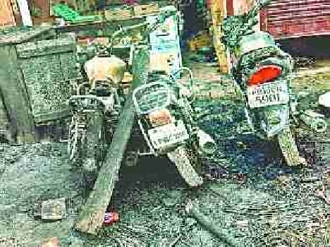Shop blew, burnt accessories and three bikes