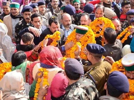 cm virbhadra singh in kangra.