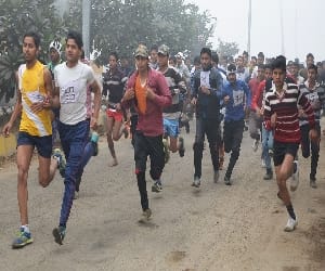 Race winner Rajendra Singh and Joga