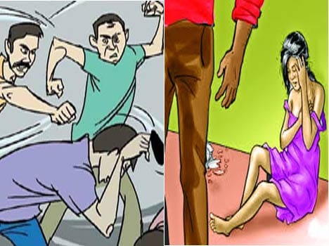 man beaten badly and woman made naked in jhansi
