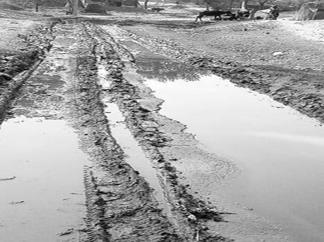 Two kilometers of road mud swamp