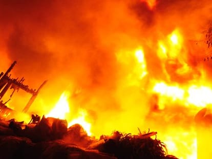 Fire in Akbarnagar in Lucknow.