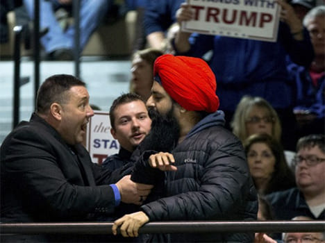Sikh Youth thrown out of Trump rally in US