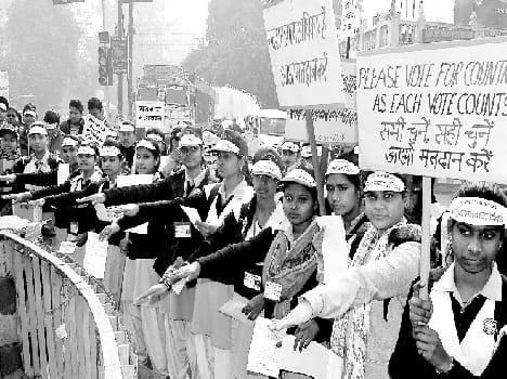 Voters Day created human chain