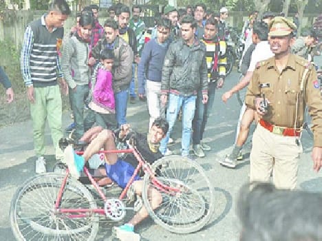 Bicycles collided in race, saharanpur