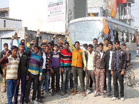 ABVP workers rushed to the provincial convention