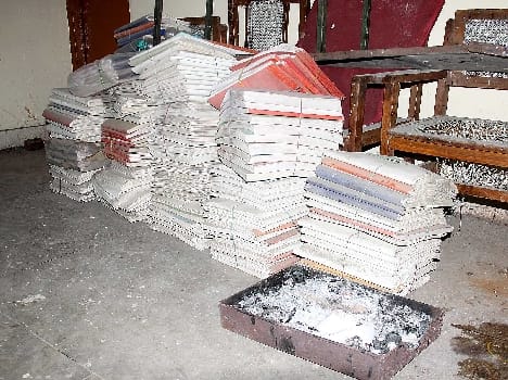Books were burned in the bonfire of divyanga