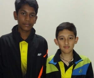 shashank and dhanvantri in badminton quarter final.