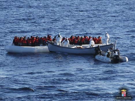 boat Steeped near greece Coast