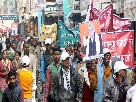 protest for the problem of water
