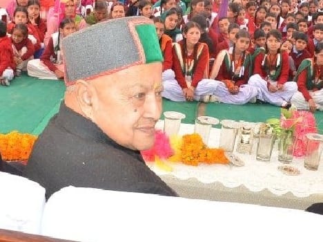 cm virbhadra singh in kangra himachal.