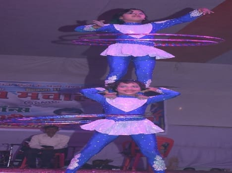 Participants in the rock dance competition