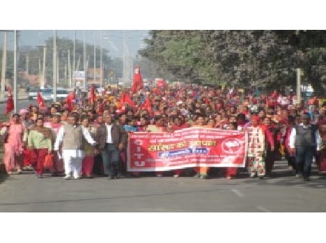protest of asha workers