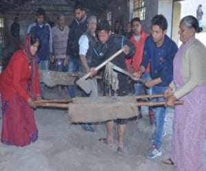 villagers clean kedarnath disaster debris from the ITI premises.