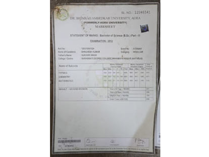 marksheet and degree are in garbage