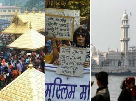 protest against ban of womens in temples and mosques