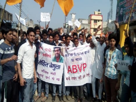 ABVP burnt effigies of Gandhi