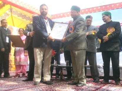 cm virbhadra singh on a visit to kangra Himachal.