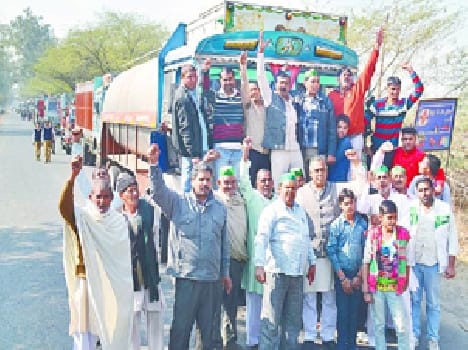 Occupied by farmers on the highway