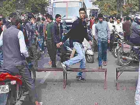 Lawyers have blocked the MG Road 