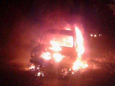 Pajero burnt. 