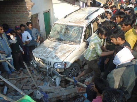 Four killed in SUV crushed, jammed in protest